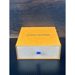 Louis Vuitton Small Orange Gift Box with Blue Pull Tab and Tags 5.5x4.75x1.5
